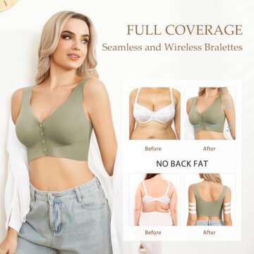 Eleplus Seamless Front Closure Bras - Comfort & Style Pack