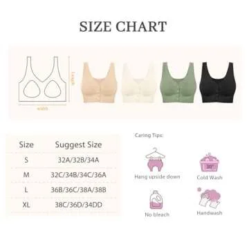 Eleplus Seamless Front Closure Bras - Comfort & Style Pack