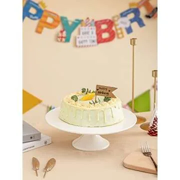 Kanwone 12-Inch Porcelain Round Cake Stand, Cake Plate, Dessert Stand, Cake Stand for Party, Home Decorating Stand, White