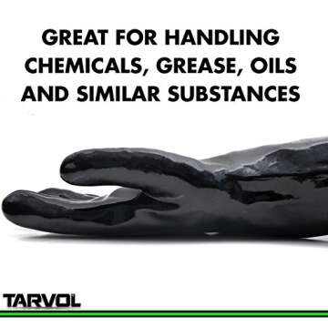 Chemical Resistant PVC Gloves (HEAVY DUTY INDUSTRIAL GRADE) Long Cuff Provides Wrist & Forearm Protection - Perfect for Cleaning and Protection from Acid, Grease, Oil, Lab, Solvents, & More!