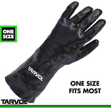 Chemical Resistant PVC Gloves (HEAVY DUTY INDUSTRIAL GRADE) Long Cuff Provides Wrist & Forearm Protection - Perfect for Cleaning and Protection from Acid, Grease, Oil, Lab, Solvents, & More!