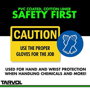 Chemical Resistant PVC Gloves (HEAVY DUTY INDUSTRIAL GRADE) Long Cuff Provides Wrist & Forearm Protection - Perfect for Cleaning and Protection from Acid, Grease, Oil, Lab, Solvents, & More!