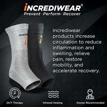Incrediwear Ankle Sleeve – Brace for Joint Pain Relief, Sprained Support, Arthritis, Inflammation ...