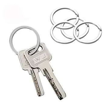 HeeYaa 10 Pieces of 1-inch Flat Key Rings - Metal Keychain Rings, Split Keyrings, Flat O-Ring for Home, Car, Office Keys Attachment (Silver)