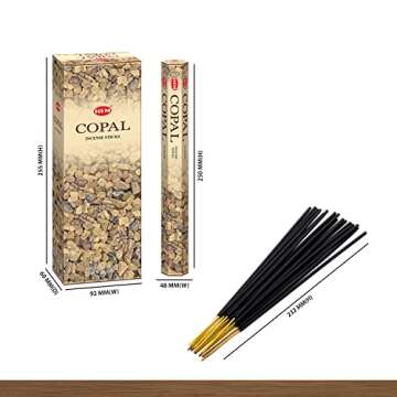 HEM Copal Incense Sticks - Box of 120 Sticks for Home Blessings