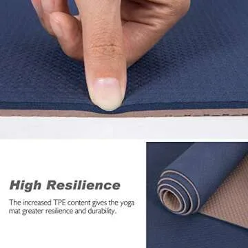 Yoga Mat - Upgraded Yoga Mat Eco Friendly Non-Slip Exercise & Fitness Mat with Carrying Strap, Workout Mat for All Type of Yoga, Pilates(1/4 inch-1/8 inch)