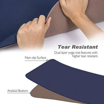 Yoga Mat - Upgraded Yoga Mat Eco Friendly Non-Slip Exercise & Fitness Mat with Carrying Strap, Workout Mat for All Type of Yoga, Pilates(1/4 inch-1/8 inch)