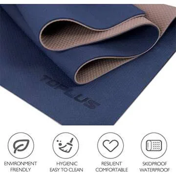 Yoga Mat - Upgraded Yoga Mat Eco Friendly Non-Slip Exercise & Fitness Mat with Carrying Strap, Workout Mat for All Type of Yoga, Pilates(1/4 inch-1/8 inch)