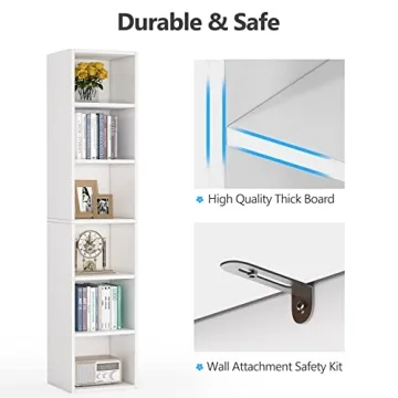 Tribesigns Narrow Bookcase for Modern Storage