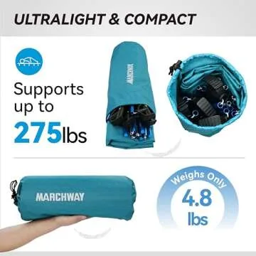 MARCHWAY Ultralight Folding Tent Camping Cot Bed, Portable Compact for Outdoor Travel, Base Camp, Hiking, Mountaineering, Lightweight Backpacking (Blue)