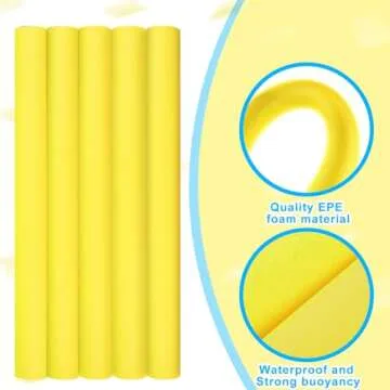 Hanaive 6 Pack Pool Foam Noodles Swim Hollow Bright Pool Noodles Bulk Floats Heavy Duty for Swimming Decoration Craft Projects(Yellow)