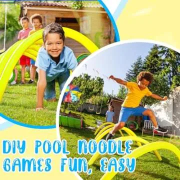 Hanaive 6 Pack Pool Foam Noodles Swim Hollow Bright Pool Noodles Bulk Floats Heavy Duty for Swimming Decoration Craft Projects(Yellow)