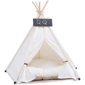 Pet Teepee Dog Tent & Cat Tipi Bed Portable for Small Pets