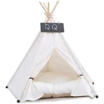 Pet Teepee Dog Tent & Cat Tipi Bed Portable for Small Pets