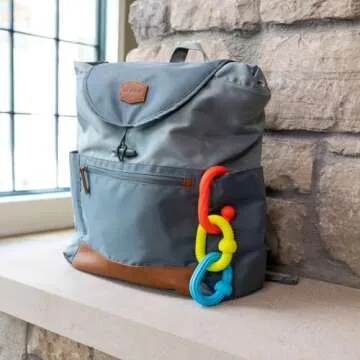 Fat Brain Toys Plip Grips, Popping Textured Sensory Toy, Travel Sized Toys for Babies 6 Months+