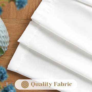 HOMEIDEAS Non-See-Through White Privacy Sheer Curtains 52 X 84 Inches Long 2 Panels Sheer Curtains Light Filtering Window Curtains Drapes for Bedroom Living Room