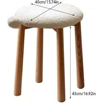 ESRADA Makeup Chairs for Bedroom, Vanity Square Stool, Sweet Makeup Chair,Vanity Chairs for Makeup Modern, Bar Stool, for Living Room, Dressing Room B- no Tail