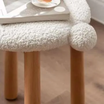 ESRADA Makeup Chairs for Bedroom, Vanity Square Stool, Sweet Makeup Chair,Vanity Chairs for Makeup Modern, Bar Stool, for Living Room, Dressing Room B- no Tail