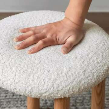 ESRADA Makeup Chairs for Bedroom, Vanity Square Stool, Sweet Makeup Chair,Vanity Chairs for Makeup Modern, Bar Stool, for Living Room, Dressing Room B- no Tail