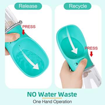 Yicostar Dog Water Bottle Portable, Leak Proof & Lightweigh Water Bottles for Dogs, Dog Travel Water Bottle with Dog Bowl, Dog Travel Accessories & Dog Walking Accessories,(19oz, Blue)