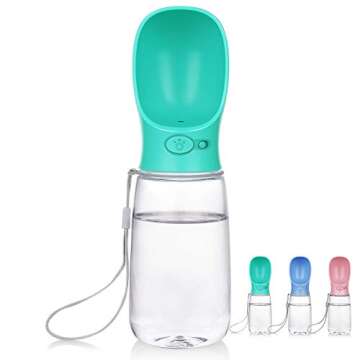 Yicostar Dog Water Bottle Portable, Leak Proof & Lightweigh Water Bottles for Dogs, Dog Travel Water Bottle with Dog Bowl, Dog Travel Accessories & Dog Walking Accessories,(19oz, Blue)