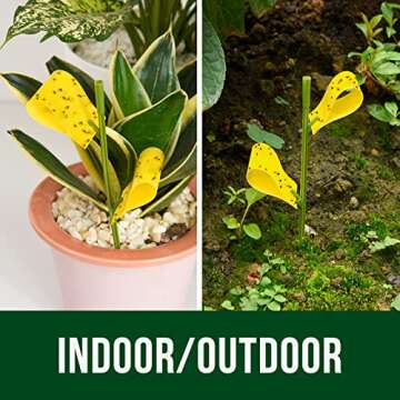 Garsum 21 Traps Sticky Houseplant Traps Gnat Yellow Insect Trap Indoor Fruit Fly Stakes Trap