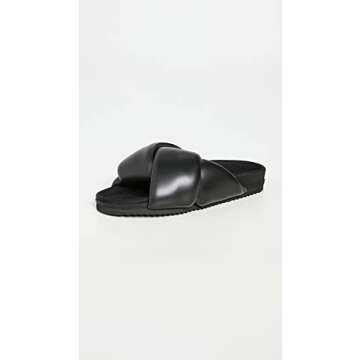 Stylish Comfort with R0AM Women's Foldy Puffy Slides – Black