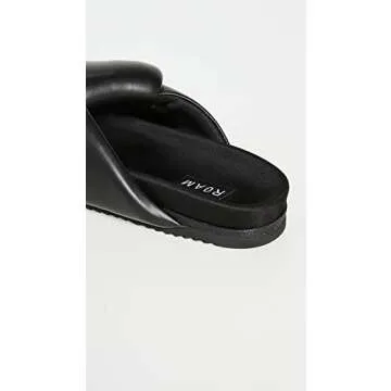 Comfortable R0AM Women’s Foldy Puffy Slides in Black