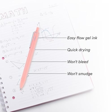 Poppin Retractable Gel Pens - Fine Point Pens for Journaling, 0.7mm Tip, Smooth Writing Gel Ink Pens with Metal Clip, Stylish Retractable Pens, 4 Pack of Pens (Assorted Jewels, Black Ink)