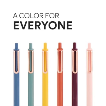 Poppin Retractable Gel Pens - Fine Point Pens for Journaling, 0.7mm Tip, Smooth Writing Gel Ink Pens with Metal Clip, Stylish Retractable Pens, 4 Pack of Pens (Assorted Jewels, Black Ink)