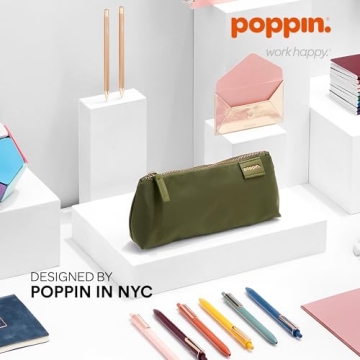 Poppin Retractable Gel Pens - Fine Point Pens for Journaling, 0.7mm Tip, Smooth Writing Gel Ink Pens with Metal Clip, Stylish Retractable Pens, 4 Pack of Pens (Assorted Jewels, Black Ink)