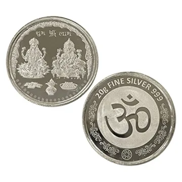 2020 IN 999 Pure Silver Ganesha Lakshmi Twenty Gram Coin