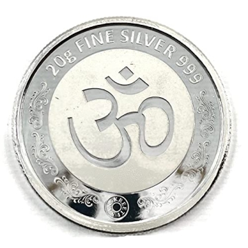 2020 IN 999 Pure Silver Ganesha Lakshmi Twenty Gram Coin