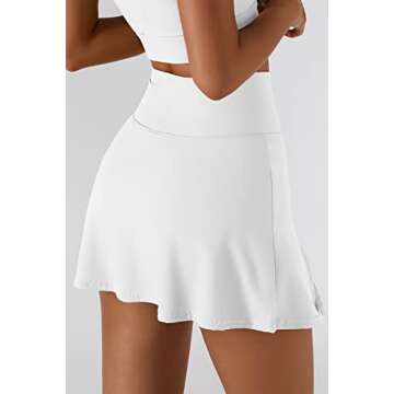 QINSEN Tennis Skirt for Women Golf Athletic Activewear Skorts Summer Workout Shorts White M