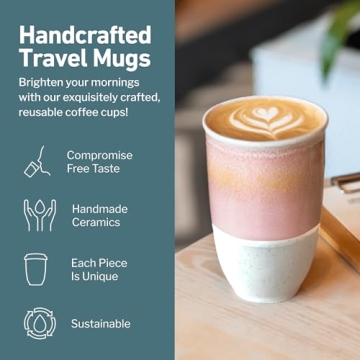 NOVA CERAMICS Travel Mug – Unique Microwave & Dishwasher Safe Coffee Cup