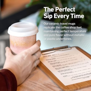 NOVA CERAMICS Travel Mug – Unique Microwave & Dishwasher Safe Coffee Cup