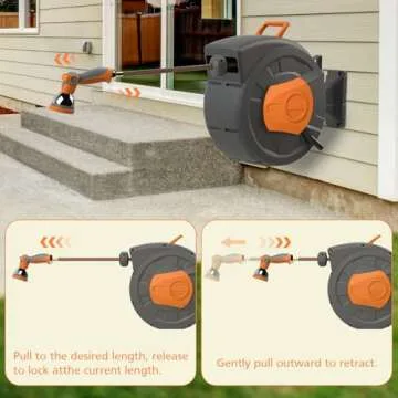 Retractable Garden Hose Reel 100ft for Easy Watering