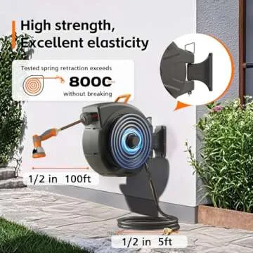 Retractable Garden Hose Reel 100ft for Easy Watering