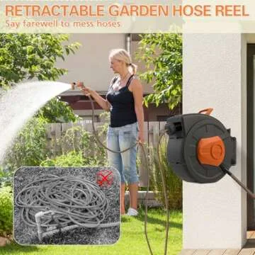 Retractable Garden Hose Reel 100ft for Easy Watering