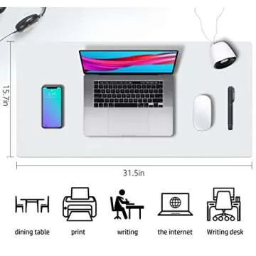 Multifunctional Dual-Sided Desk Mat - Waterproof PU Leather Pad