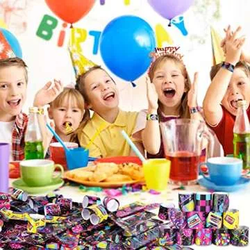 48PCS 80s 90s Party Favors Slap Bracelets,Back to 80s 90s Throwback Theme Party Decorations Slap Bracelets Wristband,For Kids Adults Classroom Prize Exchanging Birthday Party Decorations Supplies