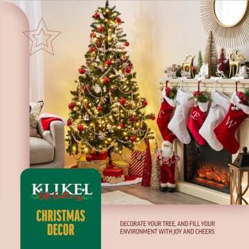 Klikel Stocking Holder Set of 2 - Christmas Reindeer Stocking Hanger For Mantel - Shiny Silver Metal...