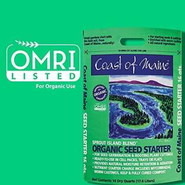 Coast of Maine (16qt) Sprout Island Blend, Organic & Natural Seed Starter for Seed Germination & Root Plant Cuttings