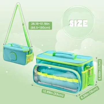 Hautton Carrying Case for Toniebox Starter Set, Portable Travel Carrying Bag for Tonies Audio Player, Tonies Figures, Headphone and Charging Station with Shoulder Strap and Handle -Aqua Blue