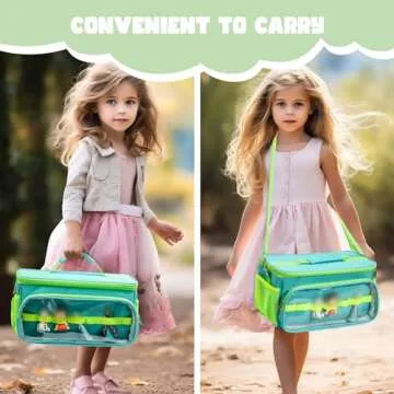 Hautton Carrying Case for Toniebox Starter Set, Portable Travel Carrying Bag for Tonies Audio Player, Tonies Figures, Headphone and Charging Station with Shoulder Strap and Handle -Aqua Blue