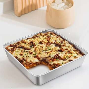 TeamFar 9 Inch Square Cake Pan - Non-Toxic & Durable