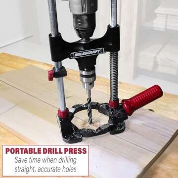 Milescraft 1318 DrillMate Portable Drillling Guide – Precision Drilling Jig Attachment for Drillin...