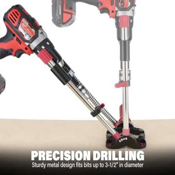 Milescraft 1318 DrillMate Portable Drillling Guide – Precision Drilling Jig Attachment for Drilling Angled or Straight Holes, Adjustable Drill Guide Attachment, Portable Drill Press with 3/8” Chuck