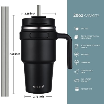 Insulated 20 oz Coffee Mug Tumbler - ALOUFEA