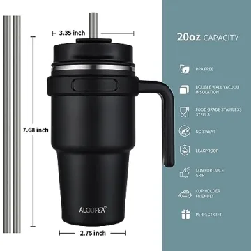 Insulated 20 oz Coffee Mug Tumbler - ALOUFEA
